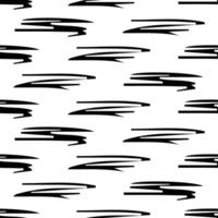 Seamless pattern with black pencil brushstrokes in abstract shapes on white background. illustration vector
