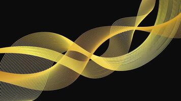 Abstract backdrop with luxury golden waves on dark background. Modern technology background, wave design. illustration vector