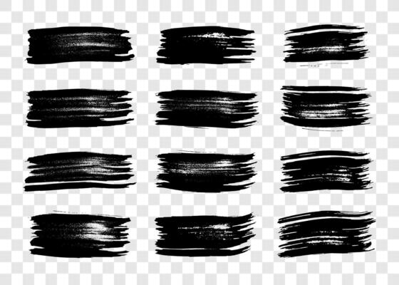 Set of hand drawn strokes