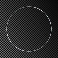 Silver glowing circle vector