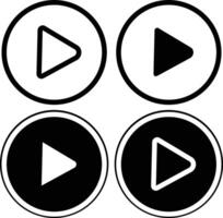 Play Button Icons Set in modern design style for web site and mobile app vector