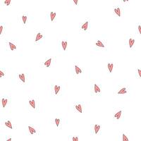 romantic valentines day seamless pattern with small bright red heart on white background vector