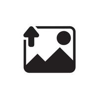 Image Upload Icon with Arrow and Photo Design vector