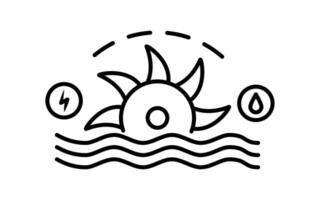 Hydro power icon . Outline Hydro power illustration for web, mobile apps, design. Hydro power symbol. vector