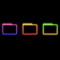 Glowing neon line folder icon isolated on black background. Colorful outline concept. vector