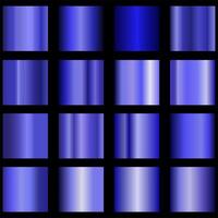 Blue metallic gradient background set. Metallic gradation textures. Stylish and bright gradient collection. illustration. vector