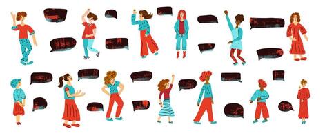 Set of speech bubbles characters. vector
