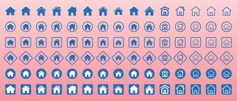 Web home icons for apps and websites, House icon, Home sign in circle or Main page icon in filled, thin line, outline and stroke style for apps and website. House symbol. House set icon. vector