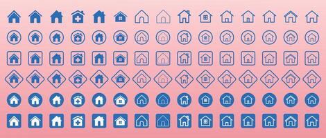 Collection of home icons. House symbol. Set of real estate objects and houses icons on white background. House symbol. House set icon. Home flat icon set illustration. Web home icons for apps. vector