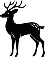 Simple Silhouette of a Deer with Antlers vector