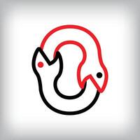 Ouroboros infinity number 0 logo design. Self-eating snake linear design for companies. Traditional reptile template vector