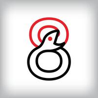Ouroboros infinity number 8 logo design. Self-eating snake linear design for companies. Traditional reptile template vector