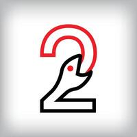 Ouroboros infinity number 2 logo design. Self-eating snake linear design for companies. Traditional reptile template vector