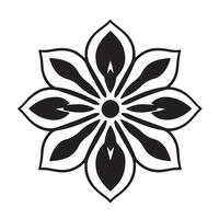 A black and white flower design with a outline vector