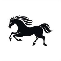 Minimalist Illustration of a Horse Rearing Gracefully with Bold Black Lines vector