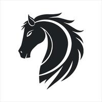 Graceful Silhouette of a Horse in Bold and Dynamic Motion on a White Background vector
