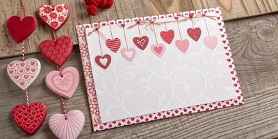 Valentine's Day Card Charming Heart Border Design photo