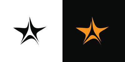 Dynamic Abstract Star Emblem on Contrasting Backgrounds vector