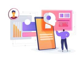 AI-Driven Customer Engagement Analytics abstract concept illustration. vector