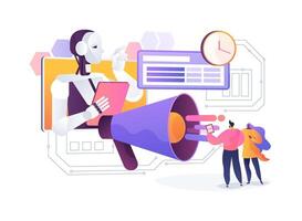 AI-Enhanced Real-Time Marketing abstract concept illustration. vector