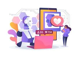 AI-Powered Visual Content Creation abstract concept illustration. vector