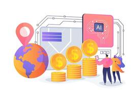 AI-Supported Sales Territory Planning abstract concept illustration. vector