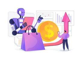 AI-Powered Sales Incentive Programs abstract concept illustration. vector