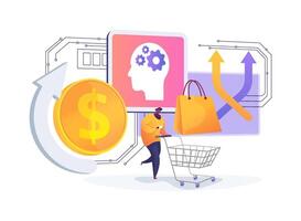 AI-Driven Upselling and Cross-Selling abstract concept illustration. vector