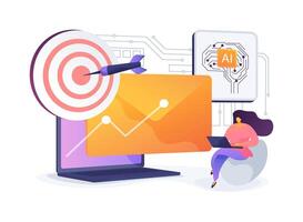 AI-Driven Email Campaign Optimization abstract concept illustration. vector