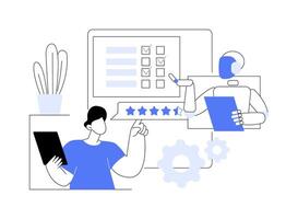AI-Enhanced Customer Satisfaction Surveys abstract concept illustration. vector