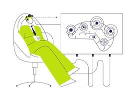 Brain-computer interface abstract concept illustration. vector