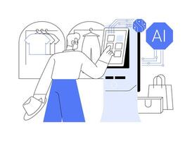 AI-Driven Self-Service Kiosks abstract concept illustration. vector