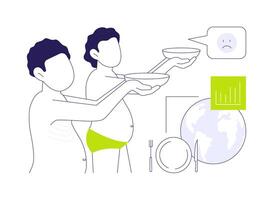 World hunger problem abstract concept illustration. vector