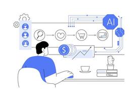 AI-Enhanced Customer Journey Tracking abstract concept illustration. vector