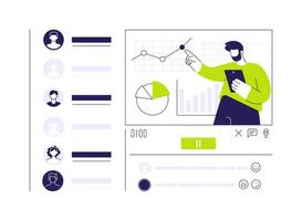 Dynamic presentation abstract concept illustration. vector