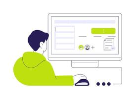 Submit work abstract concept illustration. vector