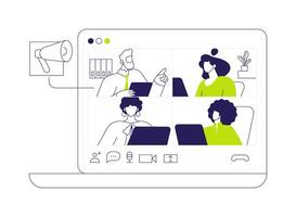 Videoconference chat abstract concept illustration. vector