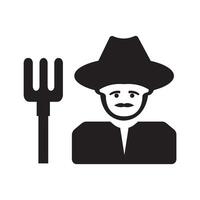 farmer gardening icon illustration design template vector