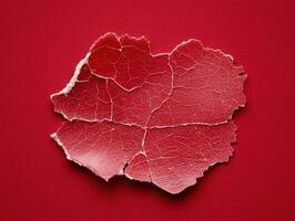 Red cracked paint texture on a red background photo