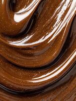Close up of rich, decadent chocolate with gold flakes photo
