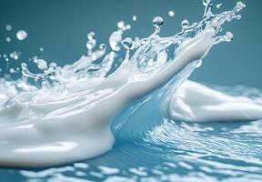 Milk Splashing Creating a Dynamic Wave Pattern photo