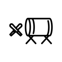 Projeto ilustração gráfico do tambor ícone com linha estilo. adequado para interface do usuário, Móvel projeto, rede projeto, etc. transparente fundo png