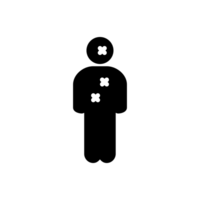 Design Illustration graphic of dummy target icon with glyph style. Suitable for UI, mobile design, web design, etc. Transparent Background png