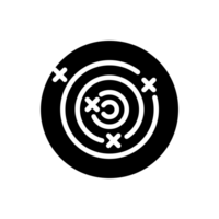 Design Illustration graphic of shooting target icon with glyph style. Suitable for UI, mobile design, web design, etc. Transparent Background png