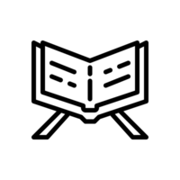 Projeto ilustração gráfico do lendo al Alcorão ícone com linha estilo. adequado para interface do usuário, Móvel projeto, rede projeto, etc. transparente fundo png