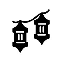 Design Illustration graphic of lantern icon with glyph style. Suitable for UI, mobile design, web design, etc. Transparent Background png
