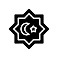 Design Illustration graphic of moon and star icon with glyph style. Suitable for UI, mobile design, web design, etc. Transparent Background png