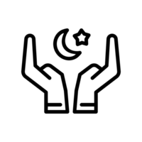 Projeto ilustração gráfico do oração ícone com linha estilo. adequado para interface do usuário, Móvel projeto, rede projeto, etc. transparente fundo png