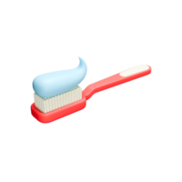 a 3d rendered illustration of toothpaste on the pink toothbrush png