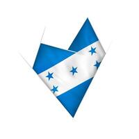Sketched crooked heart with Honduras flag vector